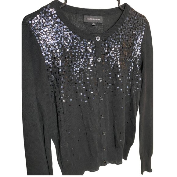 JONES NEW YORK SEQUIN SPARKLE CARDIGAN medium - Picture 1 of 7
